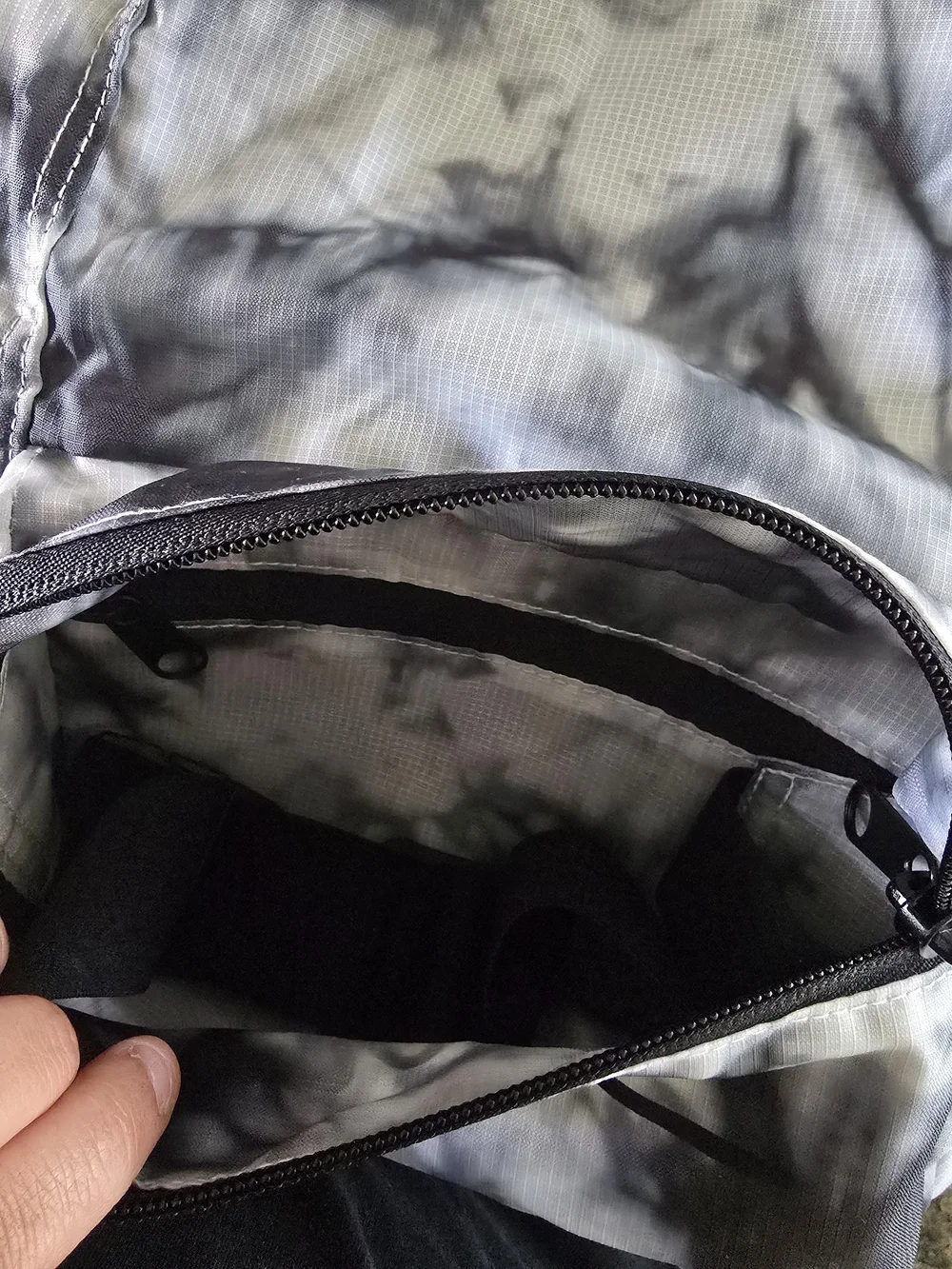 PINK Victoria's Secret Gray and White Tie-Dye Drawstring Backpack Or Fanny Pack